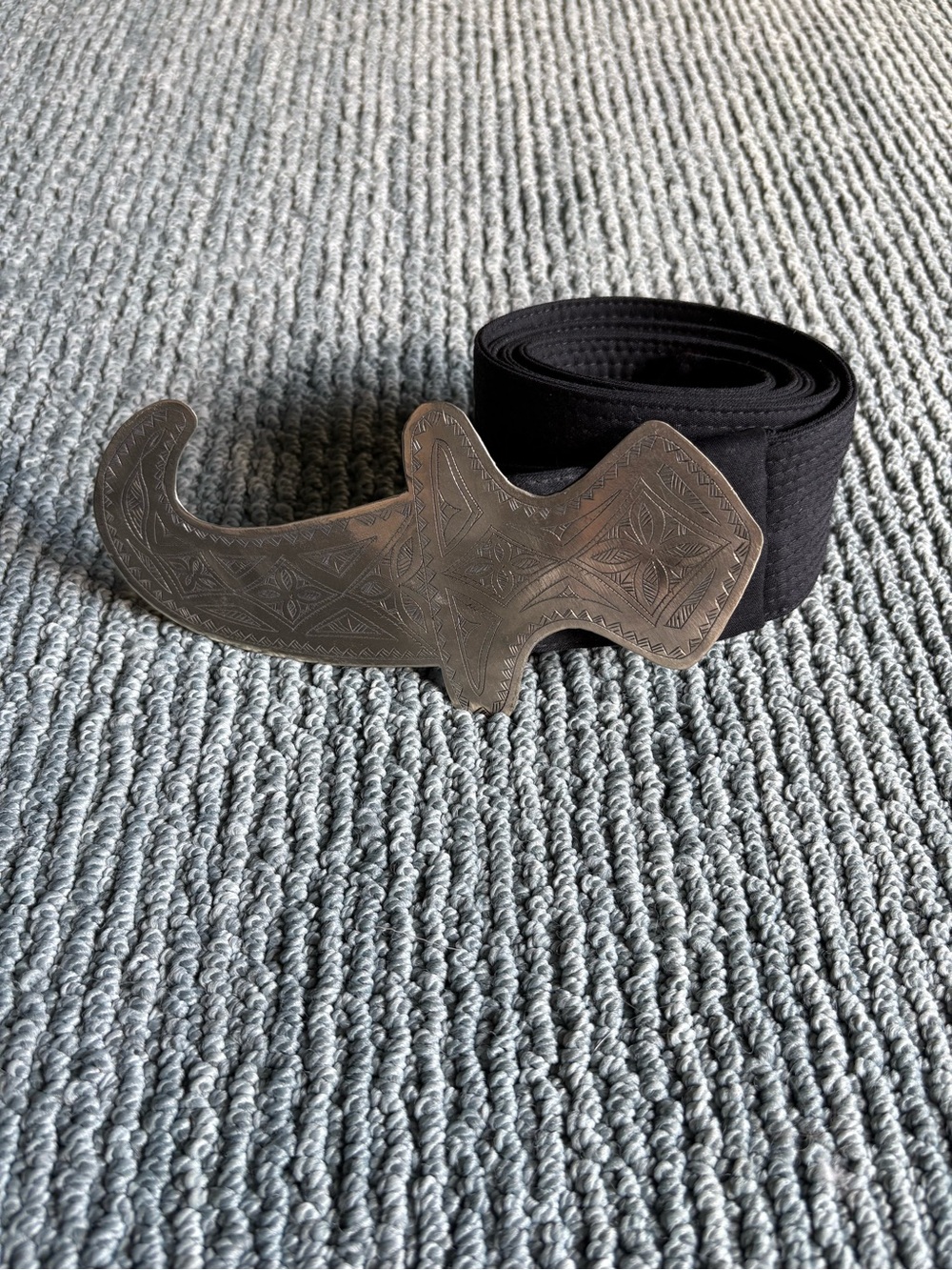 Handmade Moroccan silver and fabric belt